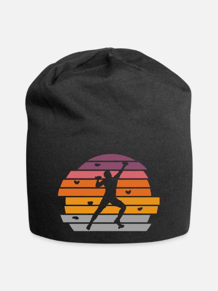 Klettern Boulder Bouldern Bergsteiger - Jersey-Beanie - Schwarz