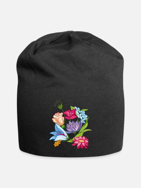 Frühling Flowers - Jersey-Beanie - Schwarz