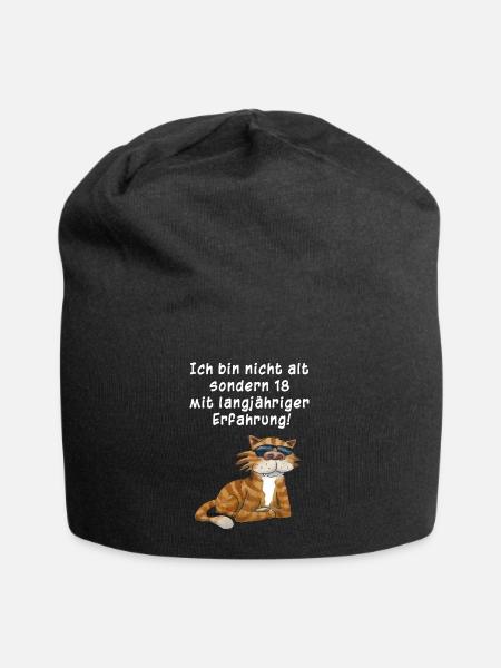 Ich bin nicht alt...(Katze) - Jersey-Beanie - Schwarz