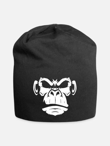 Wütender Affen Silhouette - Jersey-Beanie - Schwarz