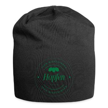 Hopfen & Bierliebe - Jersey-Beanie - Schwarz - Vorne