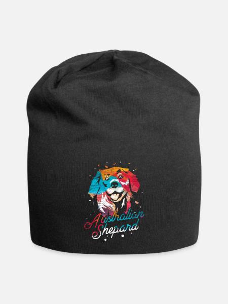 Aufmerksamer Aussie Hütehund - Jersey-Beanie - Schwarz