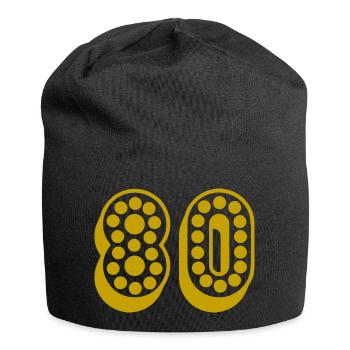 80. 80 YEARS. 80th ANNIVERSARY. 80TH BIRTHDAY. - Jersey Beanie - black - Front