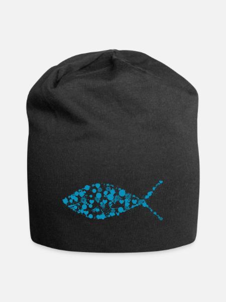 Ichthys Fisch - Jersey-Beanie - Schwarz