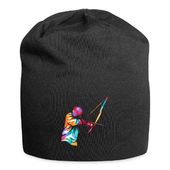 Zielsichere Bogenschützin Turnier - Jersey-Beanie - Schwarz - Vorne
