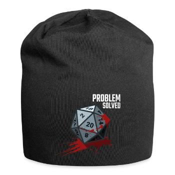 D20 Würfel - Problem solved - Jersey-Beanie - Schwarz - Vorne