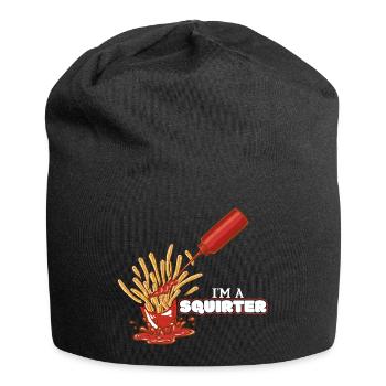 Ich Bin Ein Spritzer Sauce Pommes Sex Spruch - Jersey-Beanie - Schwarz - Vorne