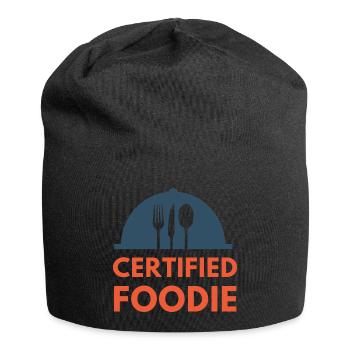 certified food lover Essen Foodie - Jersey-Beanie - Schwarz - Vorne