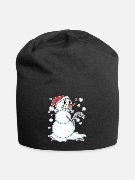 Schneemann lustig - Jersey-Beanie - Schwarz