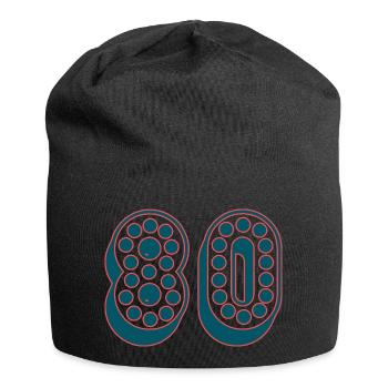 80. 80 YEARS. 80th ANNIVERSARY. 80TH BIRTHDAY. - Jersey Beanie - black - Front