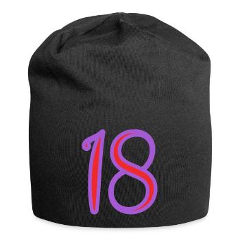 18. 18 JAHRE ALT. 18-JÄHRIGES JUBILÄUM. GEBURTSTAG 18 JAHRE. - Jersey-Beanie - Schwarz - Vorne
