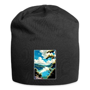 Danube River Europe Vintage Travel Poster Souvenir - Jersey Beanie - black - Front