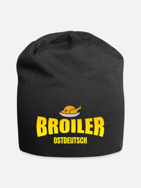 Goldbrauner Broiler - Jersey-Beanie - Schwarz