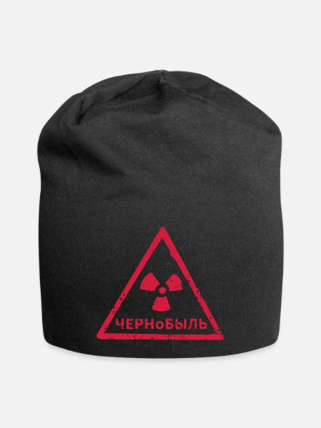 ICÔNE D’AVERTISSEMENT DE RAYONNEMENT DE TCHERNOBYL - Bonnet en jersey - noir