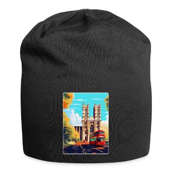 Westminster Abbey London England Großbritannien Reiseplakat - Jersey-Beanie - Schwarz - Vorne