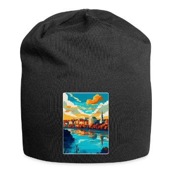 Belgrad Serbien Vintage Reiseplakat Souvenir WPA - Jersey-Beanie - Schwarz - Vorne
