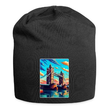 Tower Bridge England Uk Vintage Travel Poster WPA - Jersey Beanie - black - Front