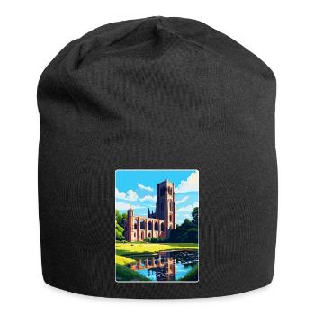 Fountains Abbey North Yorkshire Reiseposter WPA - Jersey-Beanie - Schwarz - Vorne
