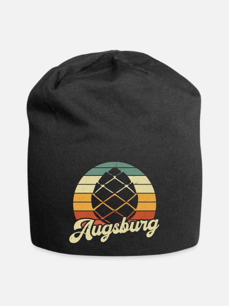 Augsburg Zirbelnuss Retro Fuggerstadt - Jersey-Beanie - Schwarz