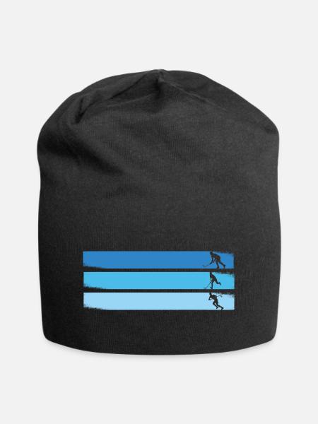 Floorball Unihockey Spiel Design Floorball Spieler - Jersey-Beanie - Schwarz