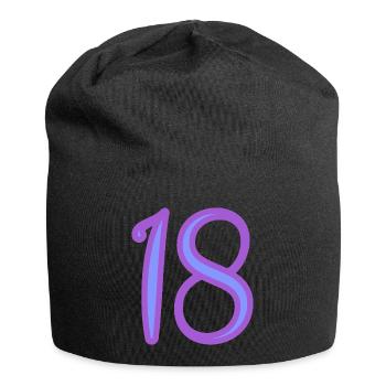 18. 18 YEARS OLD. 18th ANNIVERSARY. BIRTHDAY 18 YEARS. - Jersey Beanie - black - Front