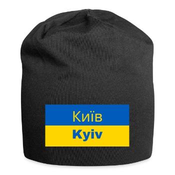 Kiev en cyrillique - Bonnet en jersey - noir - Devant