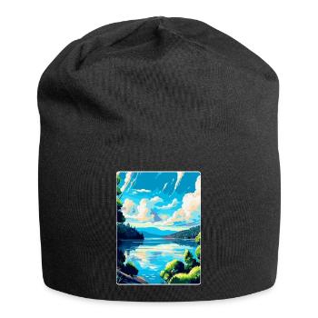Danube River Europe Vintage Travel Poster Souvenir - Jersey Beanie - black - Front
