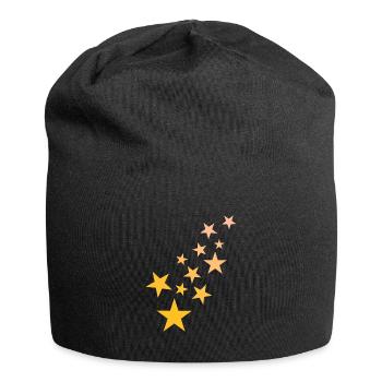 Stern Sternchen Muster Sternenhimmel - Jersey-Beanie - Schwarz - Vorne
