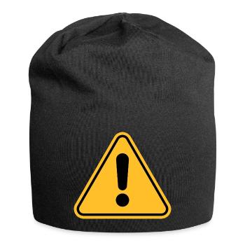 Warnzeichen / Ausrufezeichen - Jersey-Beanie - Schwarz - Vorne