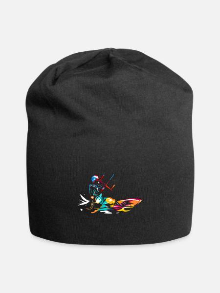 Stürmischer Kitesurfer Nordsee - Jersey-Beanie - Schwarz