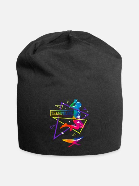 Schwungvolle Trampolin Akrobatin - Jersey-Beanie - Schwarz