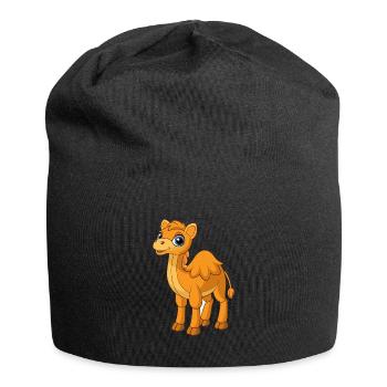 Kamel Niedliche Maskottchen Zeichentrickfigur Kawaii - Jersey-Beanie - Schwarz - Vorne