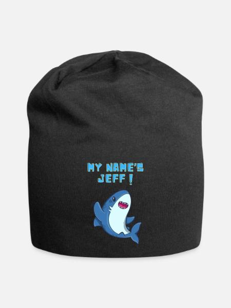 Mein Name ist Jeff, der süße Landhai - Jersey-Beanie - Schwarz