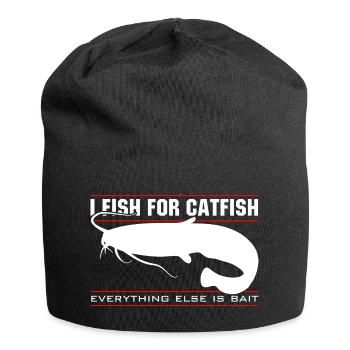 Je pêche le poisson-chat - tout le reste est un appât - Bonnet en jersey - noir - Devant