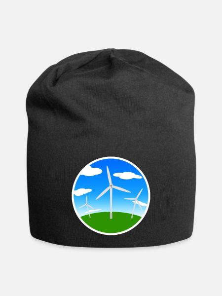 Windräder - Jersey-Beanie - Schwarz