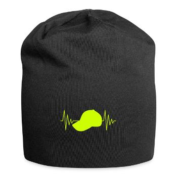 Mütze Herzschlag - Jersey-Beanie - Schwarz - Vorne