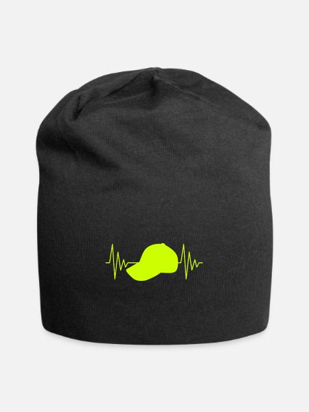 Mütze Herzschlag - Jersey-Beanie - Schwarz