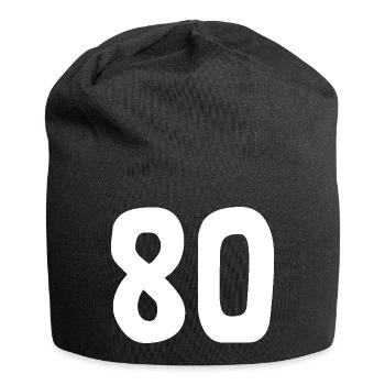 80. 80 YEARS. 80th ANNIVERSARY. 80TH BIRTHDAY. - Jersey Beanie - black - Front