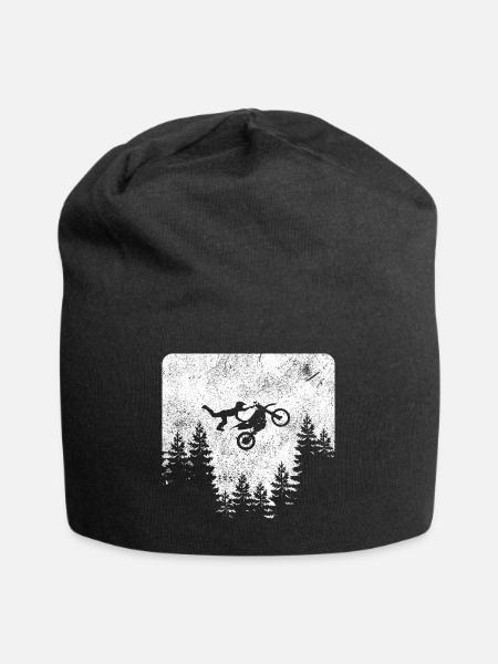 Quadrat Retro Motocross Motorrad Biker - Jersey-Beanie - Schwarz
