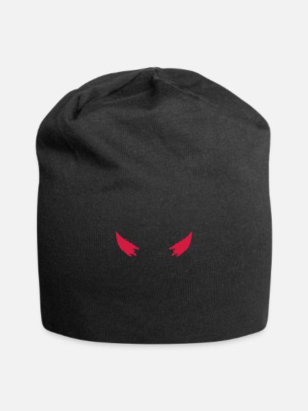 Teufelshörner - Jersey-Beanie - Schwarz