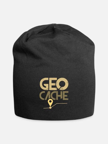 Geocache - Jersey-Beanie - Schwarz