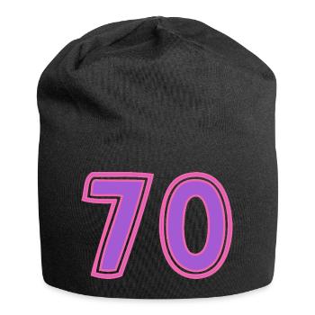 70. 70 JAHRE. 70-JÄHRIGES JUBILÄUM. 70-JÄHRIGES JUBILÄUM. - Jersey-Beanie - Schwarz - Vorne