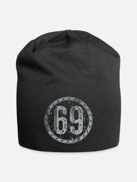 69 Graffiti Kreis Retro - Jersey-Beanie - Schwarz