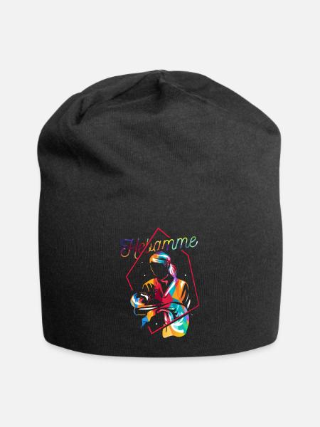 Tatkräftige Hebamme Geburtshilfe - Jersey-Beanie - Schwarz