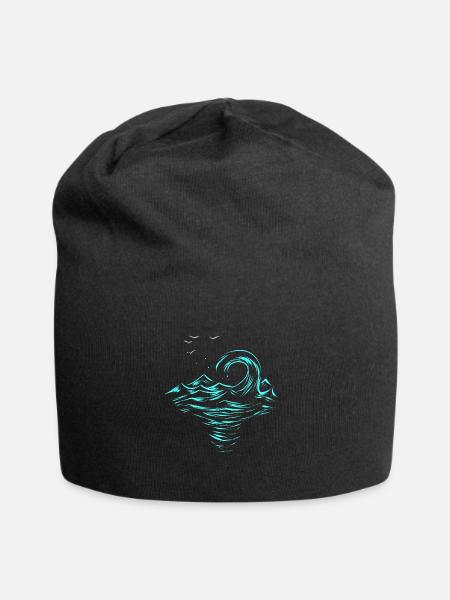 Türkise Welle Meer Surfen - Jersey-Beanie - Schwarz