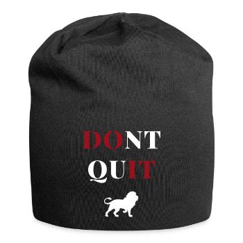don't quit lion heart - Jersey Beanie - black - Front