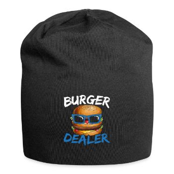 Burger Händler Hamburger Esser Essensliebhaber Foo - Jersey-Beanie - Schwarz - Vorne