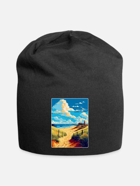 Suffolk Küste Vintage Reise Poster Souvenir WPA - Jersey-Beanie - Schwarz