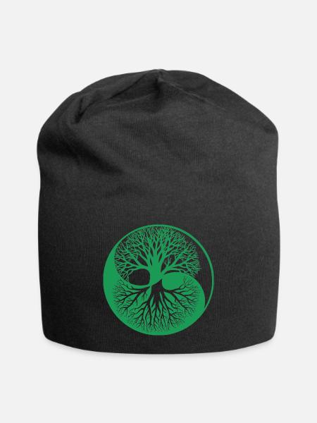 Baum des Lebens - Jersey-Beanie - Schwarz