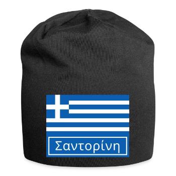 Santorin écrit en grec - Bonnet en jersey - noir - Devant